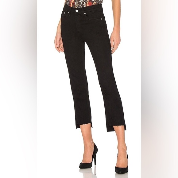 Rag & Bone Black Nina High-Rise Stove Pipe Straight Jeans 30 - Picture 3 of 13